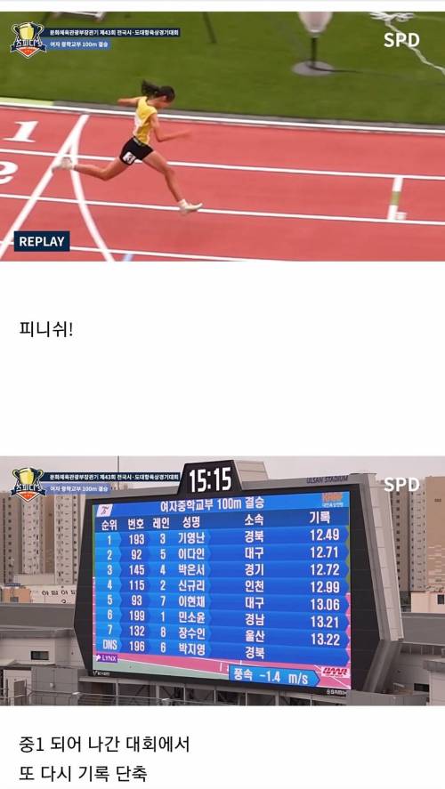 한국 단거리 육상 꿈나무 등장