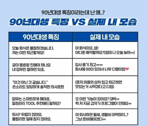 요즘 90년대생 특징 vs 실제 내모습...JPG