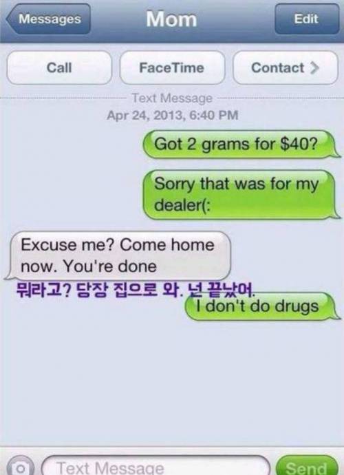 부모님에게 마약 사는척을 해보았다