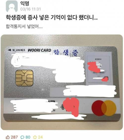 증명사진 넣은 기억이 없다 했더니