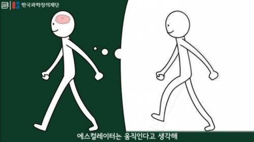 멈춘 에스컬레이터를 걸어가면 왜 느낌이 이상할까?