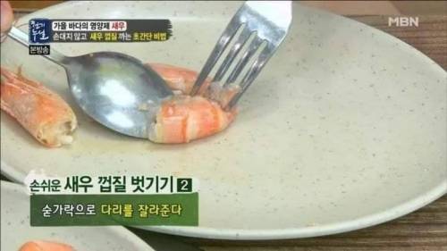 손대지 않고 새우 껍질 까는 초간단 비법