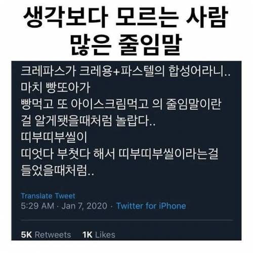 트위터가 해준 충격적인 줄임말