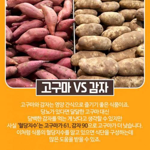고구마 VS 감자… 혈당을 생각한다면?