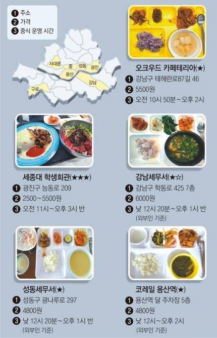 서울 시내 구내식당 Top 10