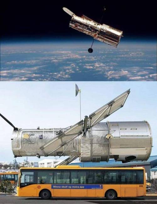 허블 우주망원경 실제 크기