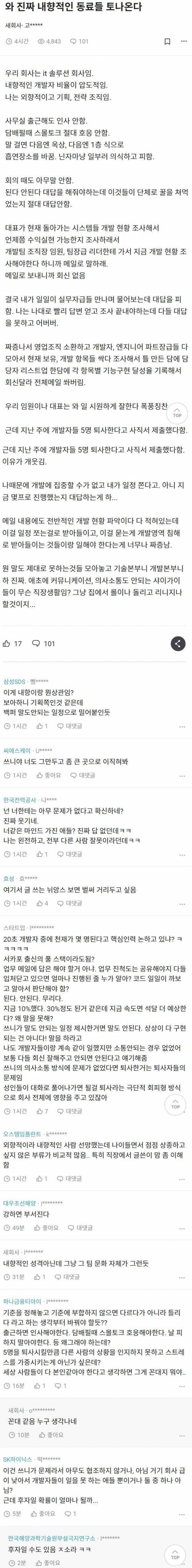 내향적인 직장 동료