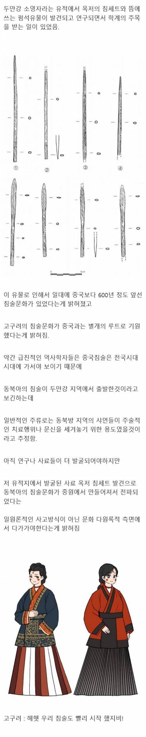 중국보다 600년 정도 앞선 침술문화가있었던 두만강일대.