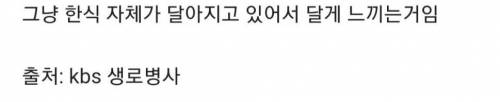 요즘 한식이 달게 느껴지는 이유