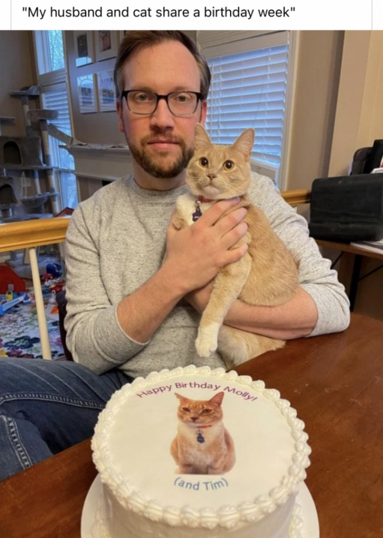 남편과 고양이의 생일이 같다