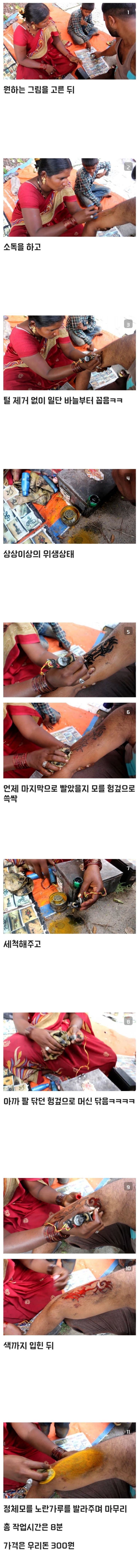 인도에 있다는 300원짜리 문신 시술