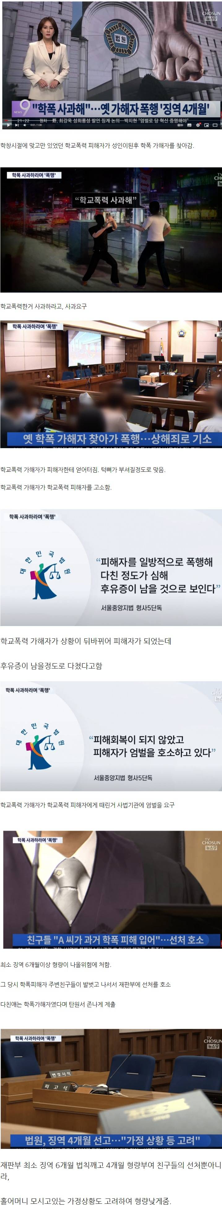 학폭 피해자가 성인된 후 가해한 사건