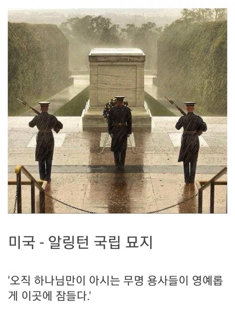 나라별 무명용사의 묘비명