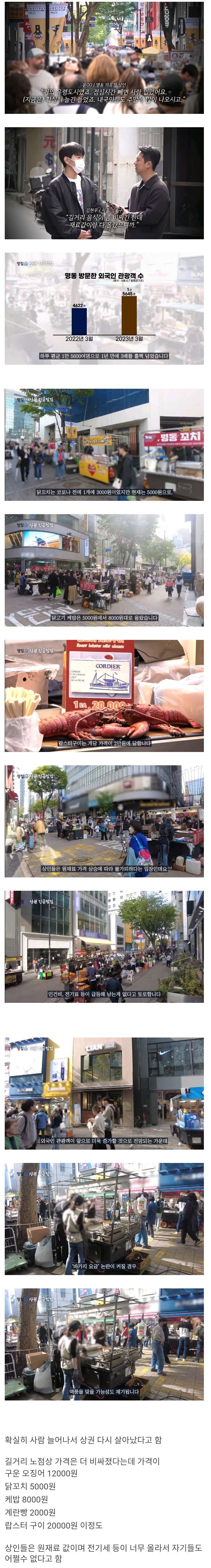최근 들어 다시 부활했다는 명동 길거리 근황