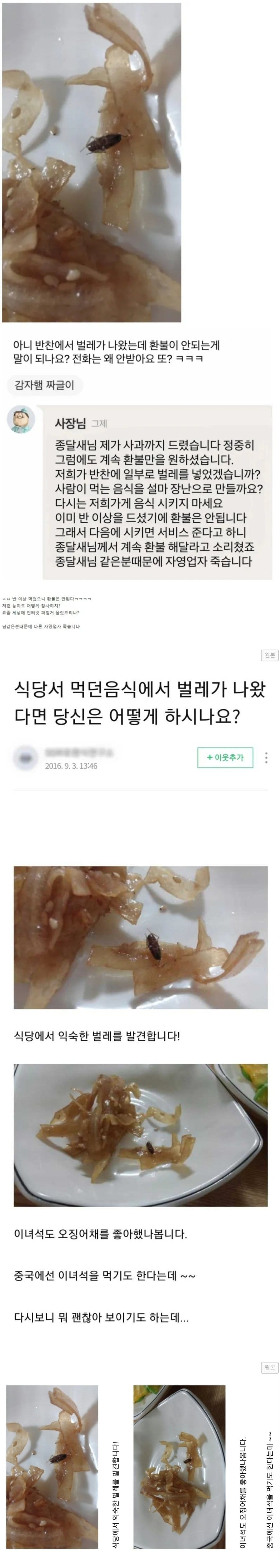 음식에서 벌레 나온 식당의 반전