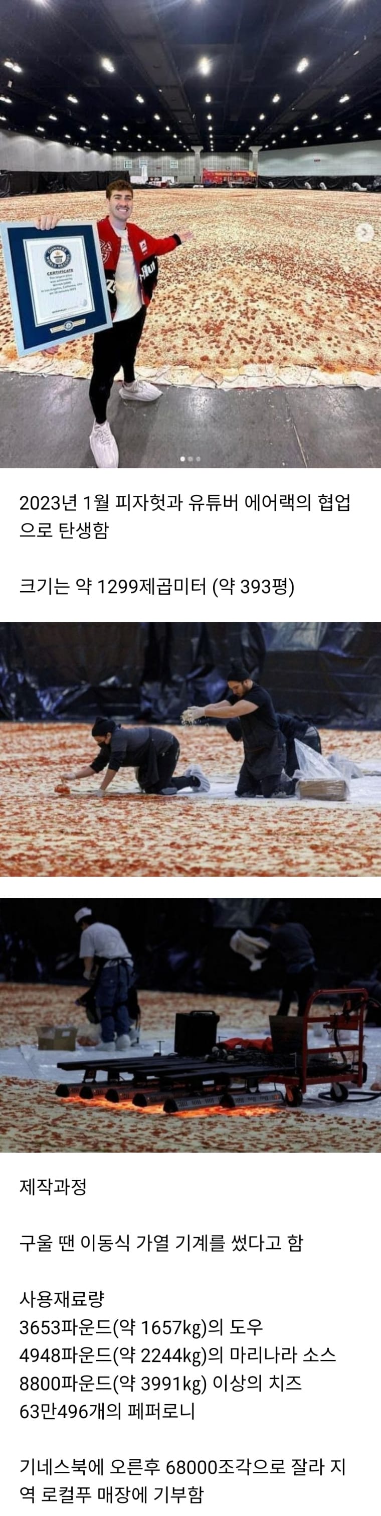 뿌려진 치즈만 4톤 !! 세계에서 가장 큰 피자
