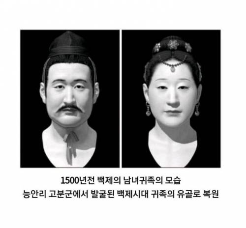 옛날 시대 사람들의 유골로 복원한 생전 모습