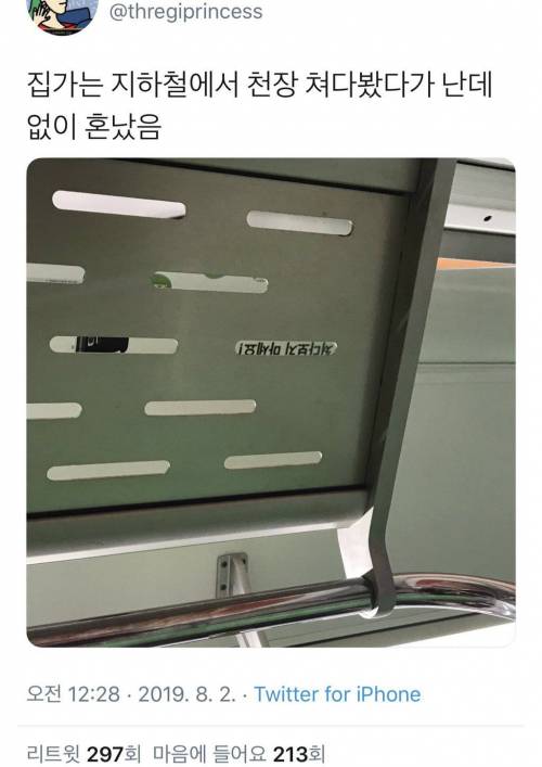지하철 천장봤다가 난데없이 혼났음.jpg