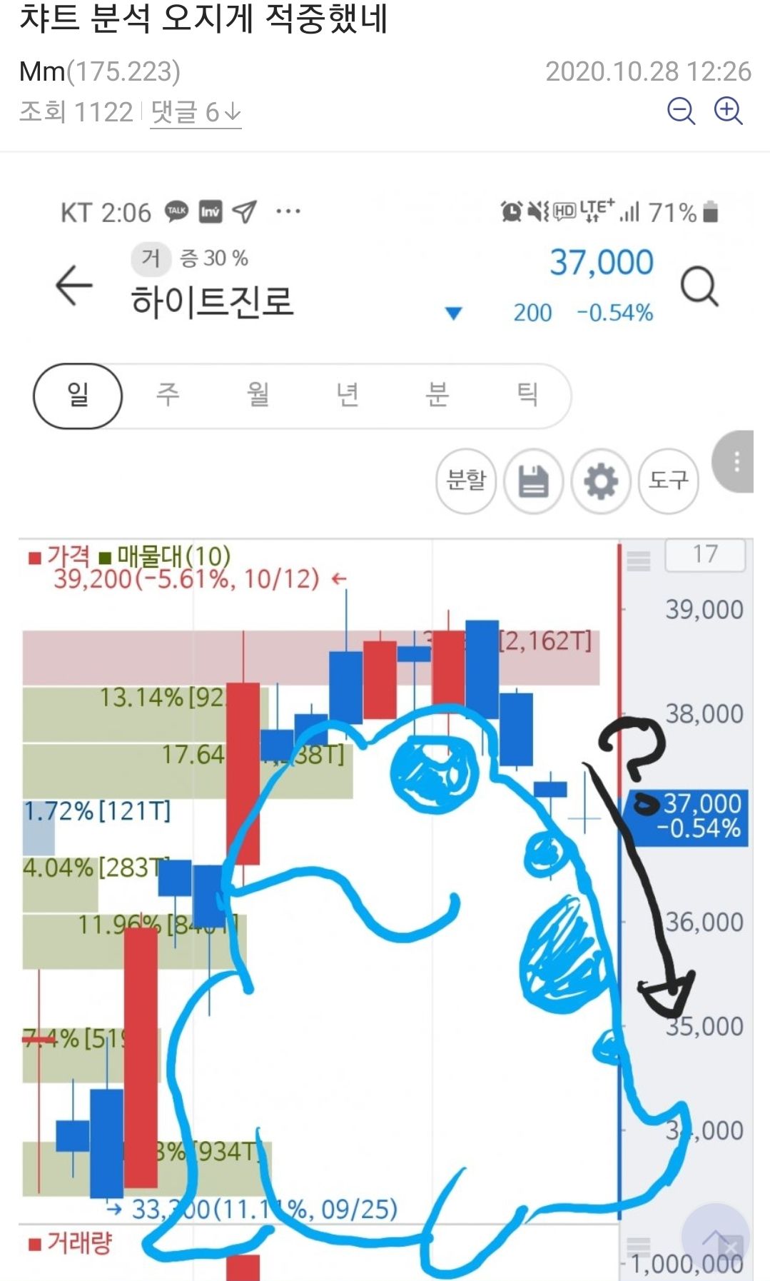 차트분석 완벽하게 해낸 주갤럼.jpg