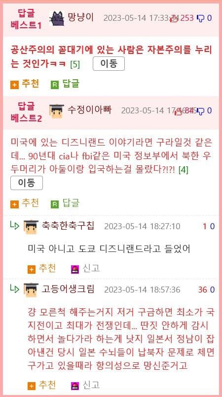 디즈니랜드에 간 충격적 인물