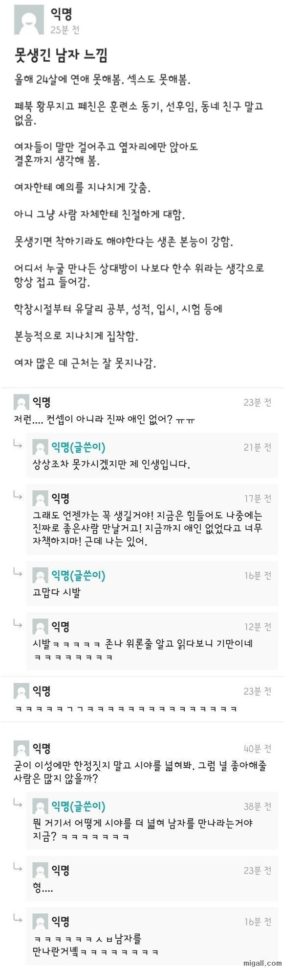 못생긴 남자의 삶
