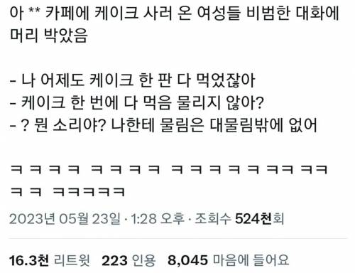 카페에서 들은 여자들의 비범한 대화