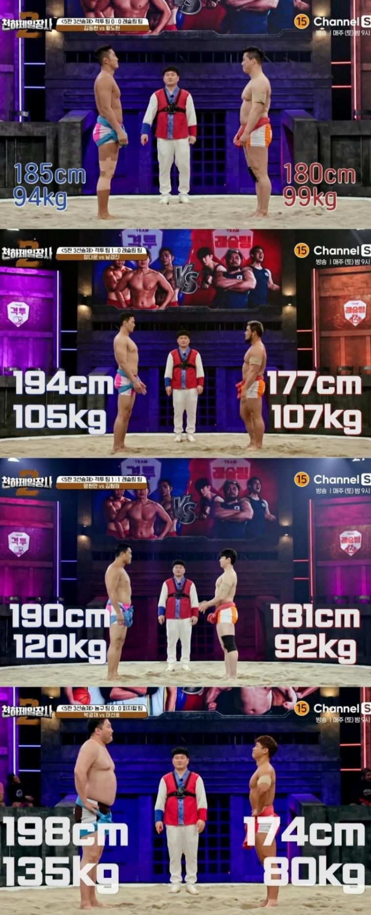 남자 80kg ~ 135kg 옆모습 체감