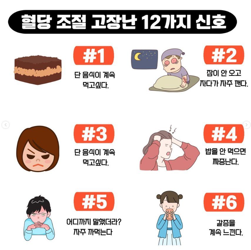 혈당 조절 고장난 12가지 신호