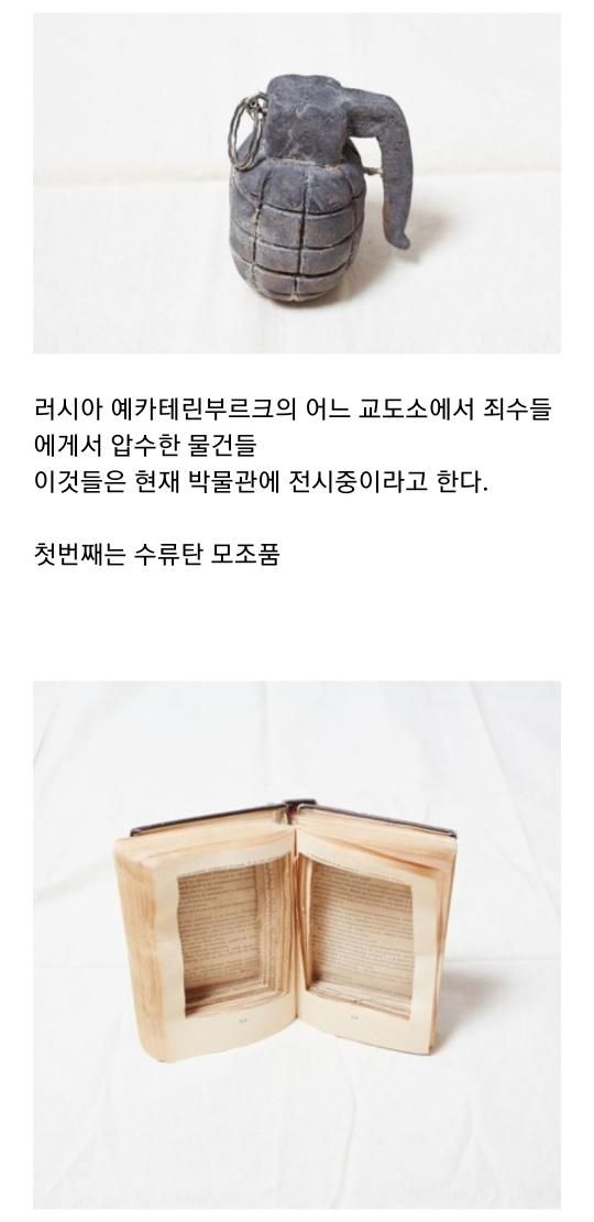 러시아 교도소에서 죄수들에게 압수한 물건