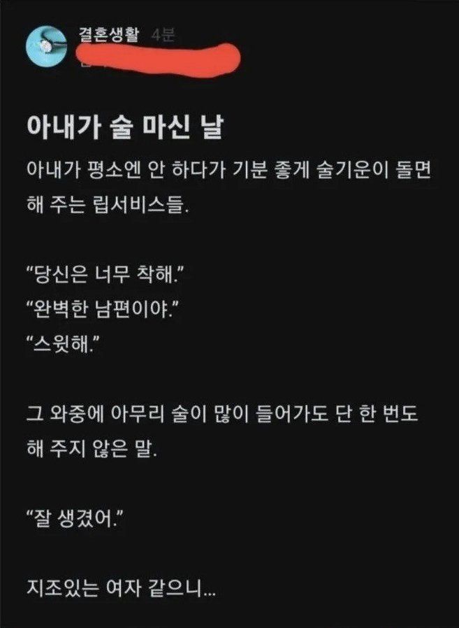 술마신 와이프 립서비스 수준