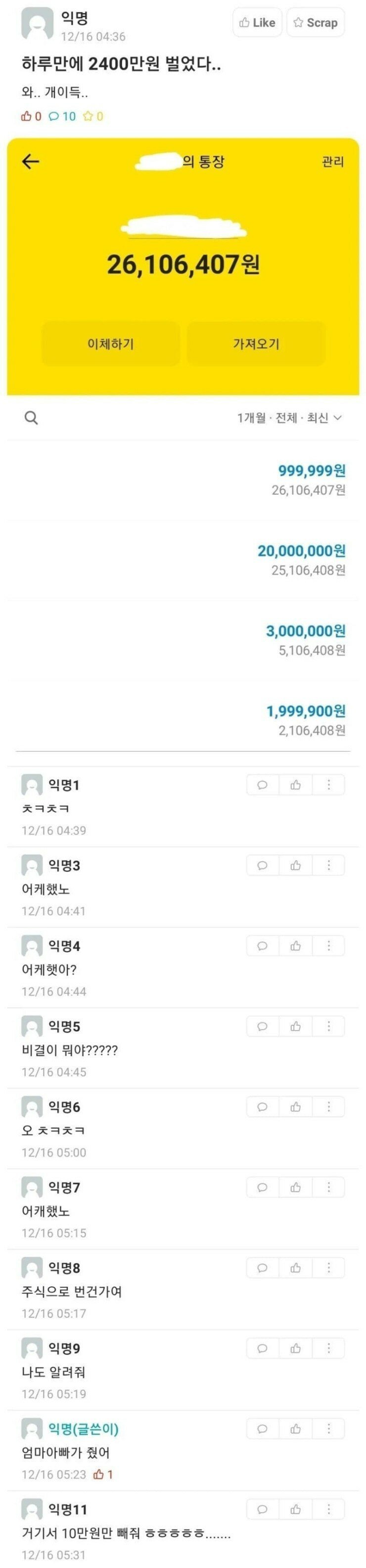 하루에 2400 번 대학생