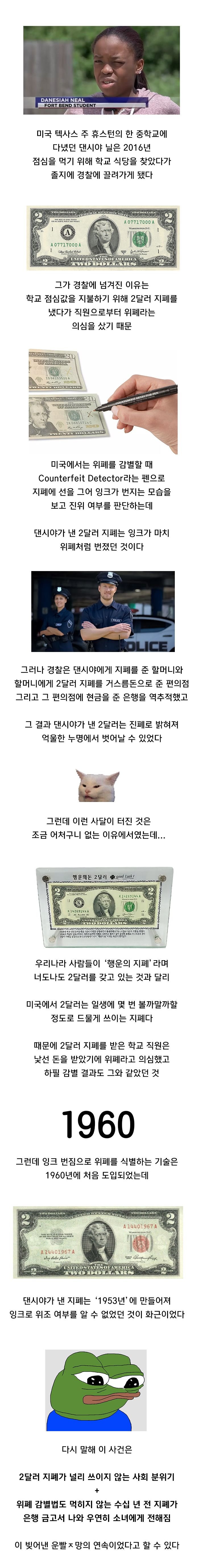 2달러 썼다가 위조지폐로 의심 받은 이유