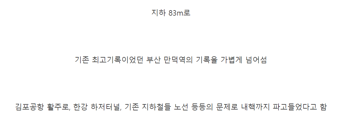 최근 우리나라 가장 깊은 지하철역 갱신됨