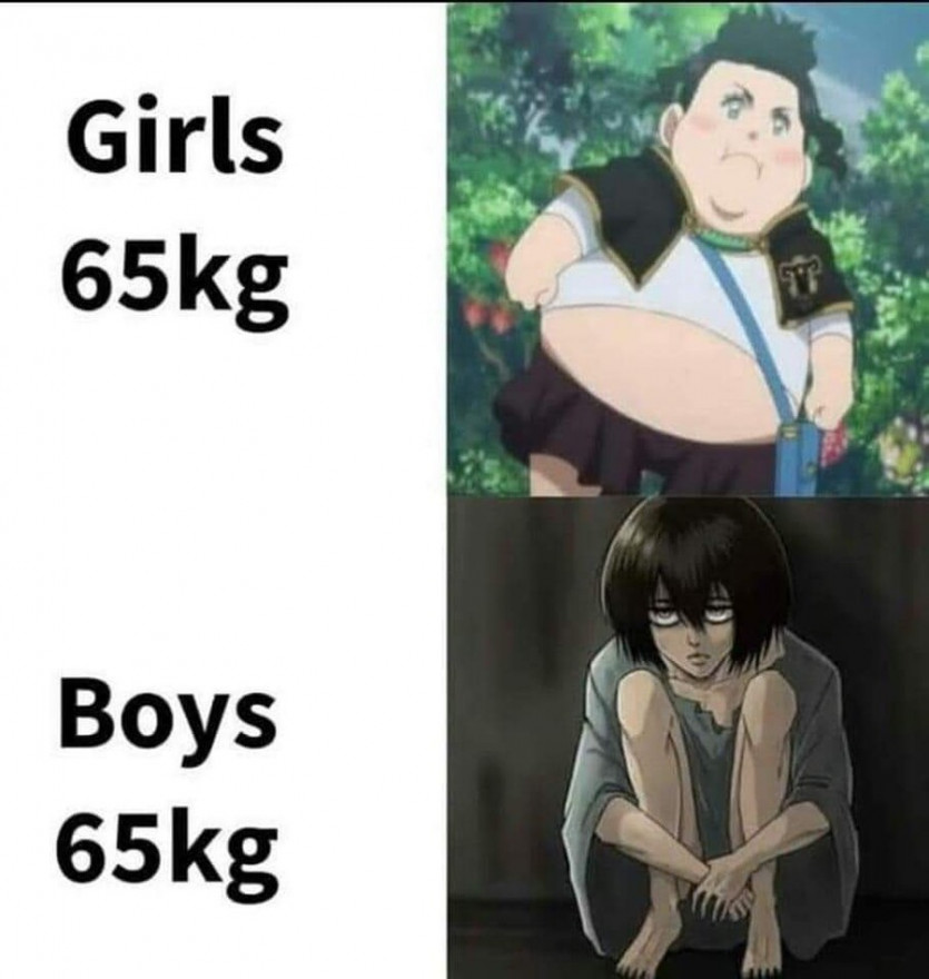 여자 65kg과 남자 65kg의 차이점