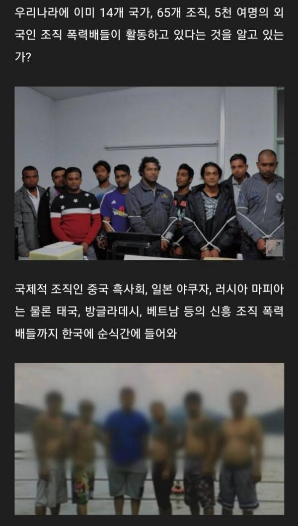 우리나라에 있는 외국조폭들