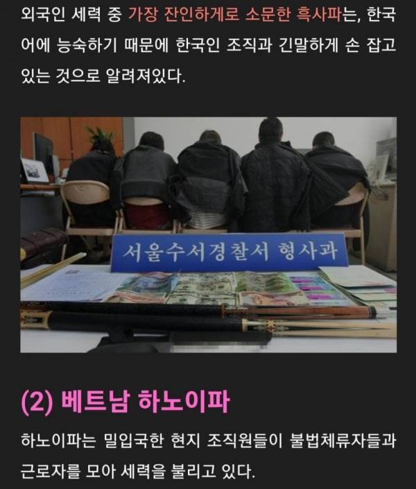 우리나라에 있는 외국조폭들