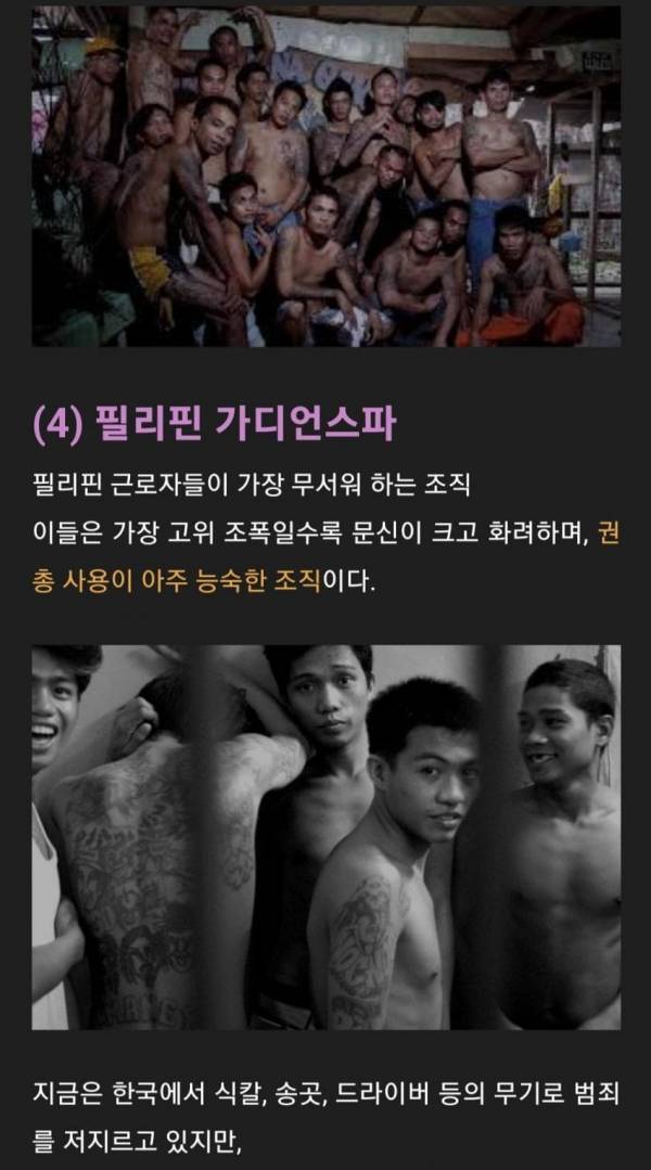 우리나라에 있는 외국조폭들