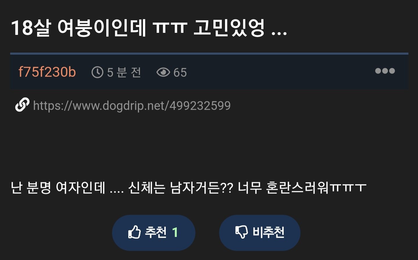 고민 많은 여고생 익붕이