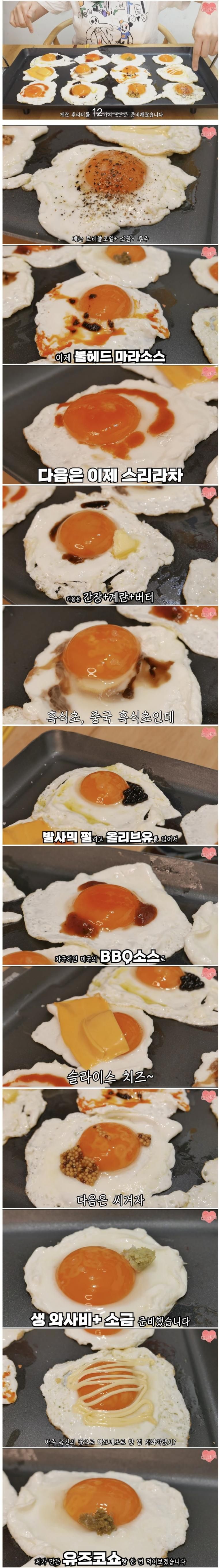 12가지 맛 계란후라이 中 내 취향은?