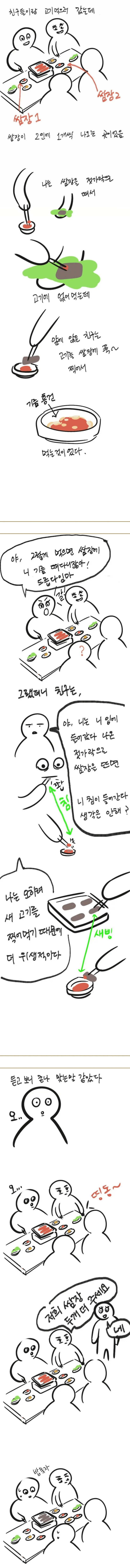 고기 먹을 때 쌈장 스타일.manhwa