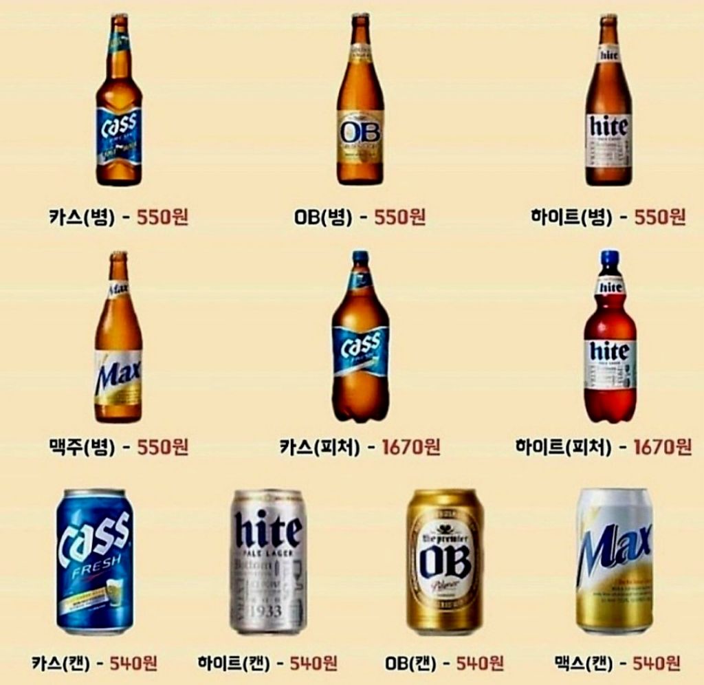 소주, 맥주 세금 뺀 가격