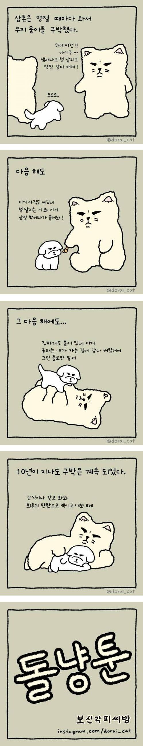 명절때마다 강아지 구박하는 삼촌.manhwa