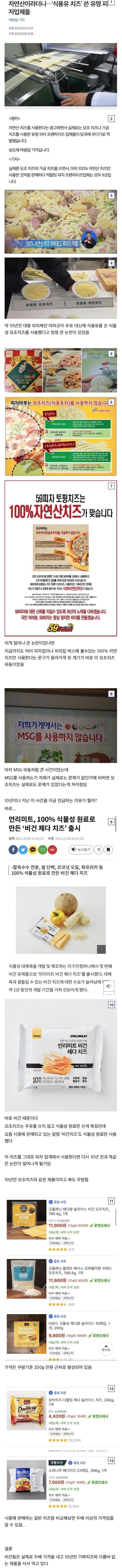 10년 전 난리났던 가짜치즈 근황