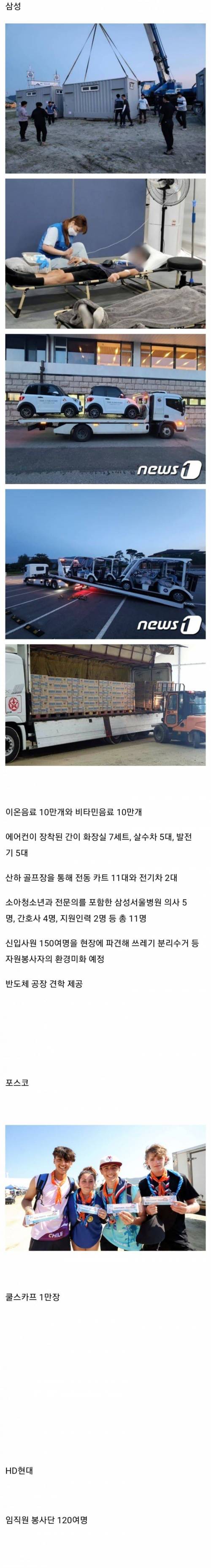 잼버리 지원하는 기업들