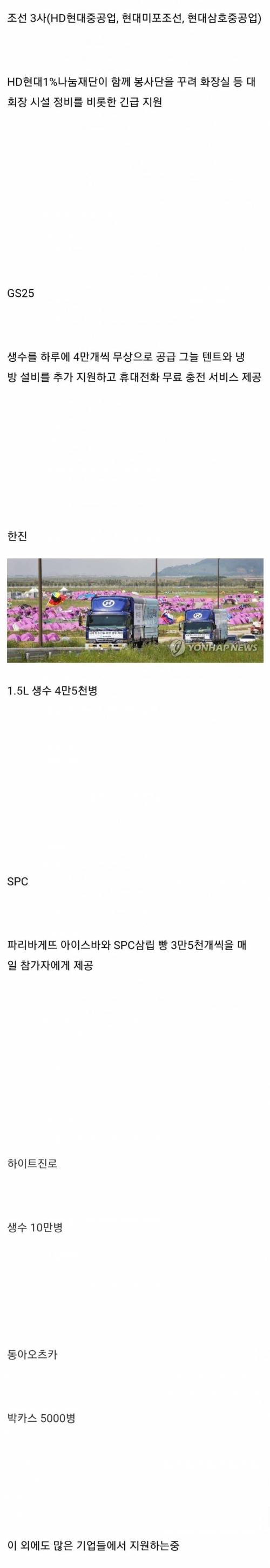 잼버리 지원하는 기업들