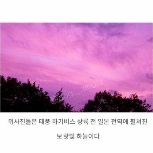 태풍 직전 하늘색은 왜 핑쿠핑쿠하지?
