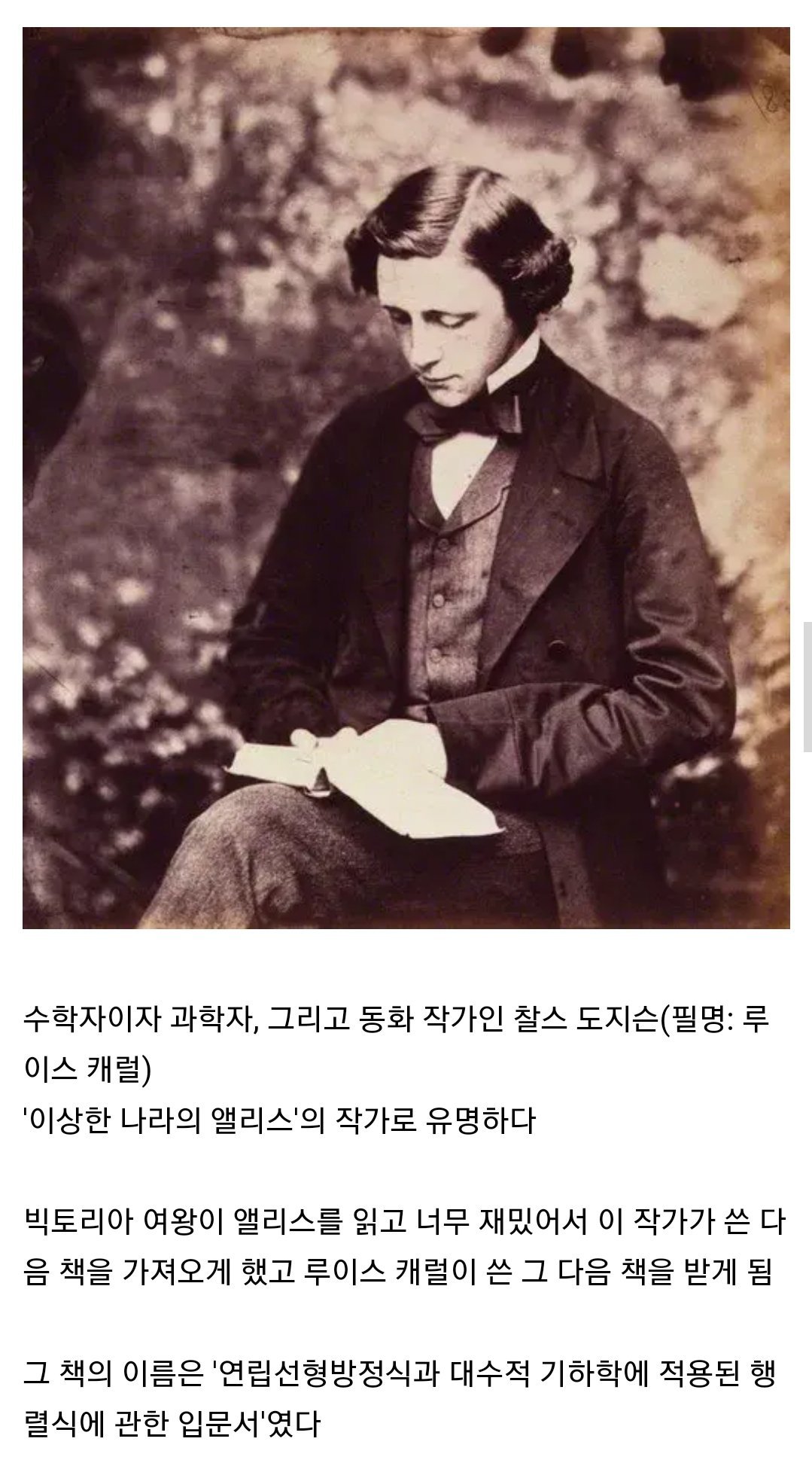 이상한 나라 앨리스 작가가 쓴 다음 책