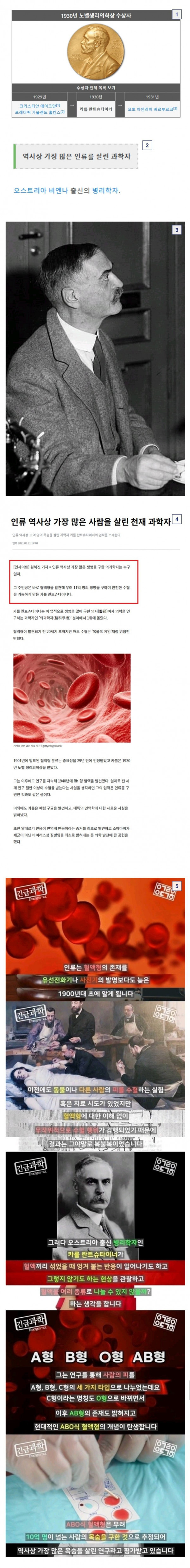 인류 역사상 가장 많은 사람을 살린것으로 평가받는 학자