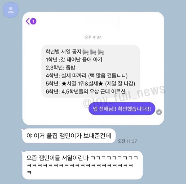 잼민이들의 서열