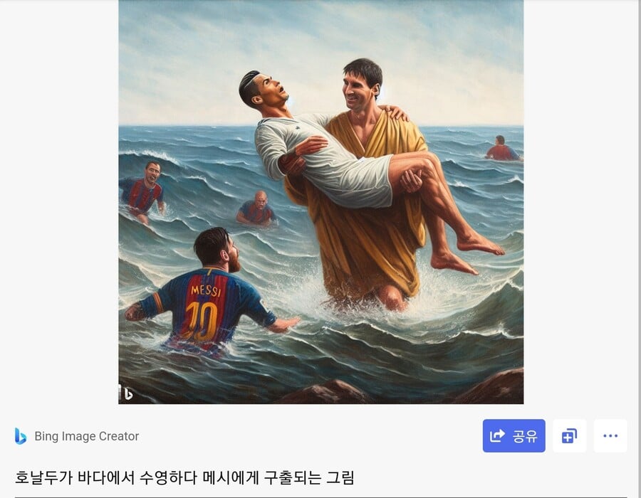 Bing으로 만든 호날두 AI 짤 모음